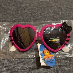 NWT Heart-Shaped Pink Kids Sunglasses